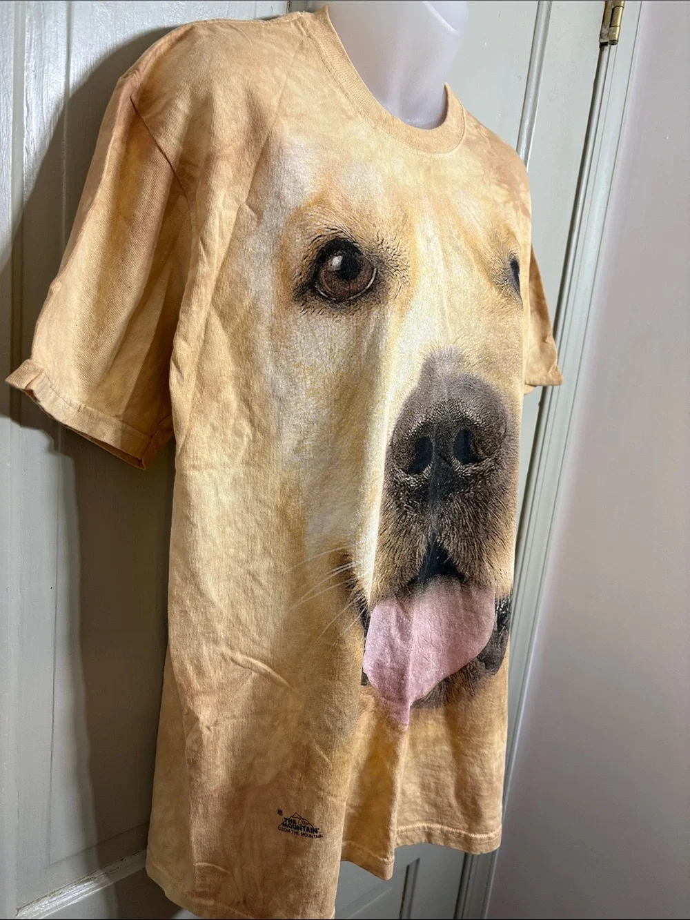 The Mountain Golden Lab or Golden Retriever Face Tee - Tan/Yellow